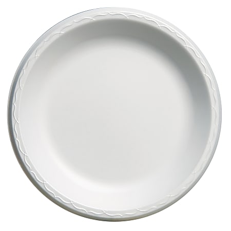Genpak® Elite Laminated Foam Plates, 10 1/4", White, 125 Plates Per Pack, Carton Of 4 Packs