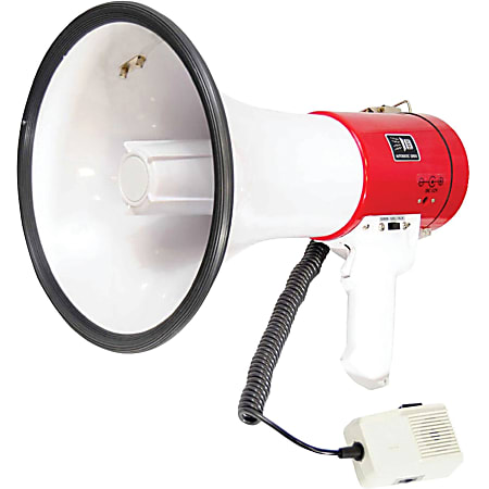 Pyle PMP58U Professional Piezo Dynamic 50W Megaphone With USB, 9-1/2”H x 9-1/4”W x 13-1/2”D, White