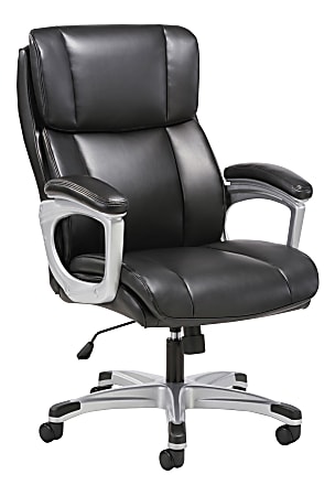 Black Bonded Leather Soft Padded Ergonomic Office Chair - PLUSH