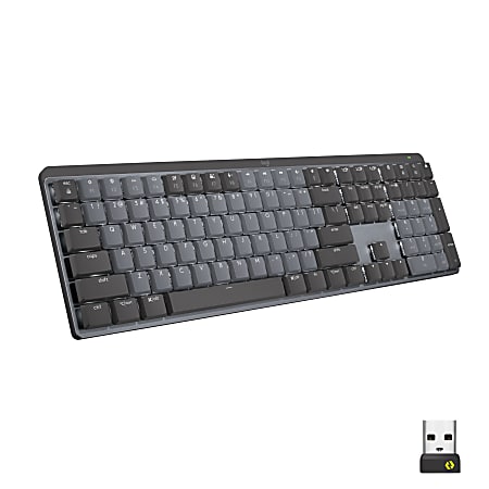 Logitech MX Mechanical Wireless Keyboard, Tactile Quiet Switches, Graphite, Backlit Keys, Bluetooth