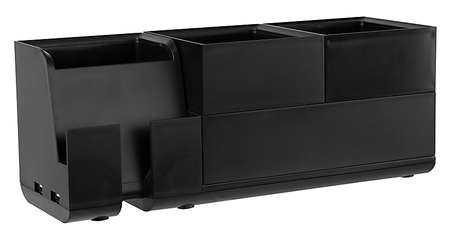 Bostitch® Konnect Stackable 4-Piece Desk Organization Kit, Black