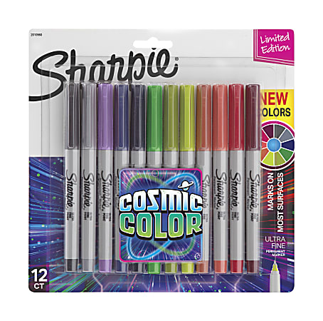 Sharpie Permanent Ultra Fine Point Markers Assorted Colors Pack Of 12  Markers - Office Depot