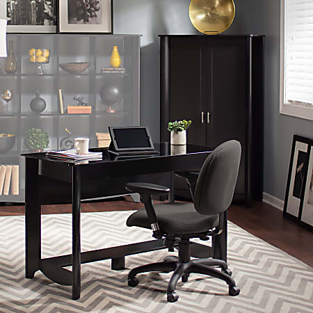 Bush Furniture Aero Collection Writing Desk in Classic Black 