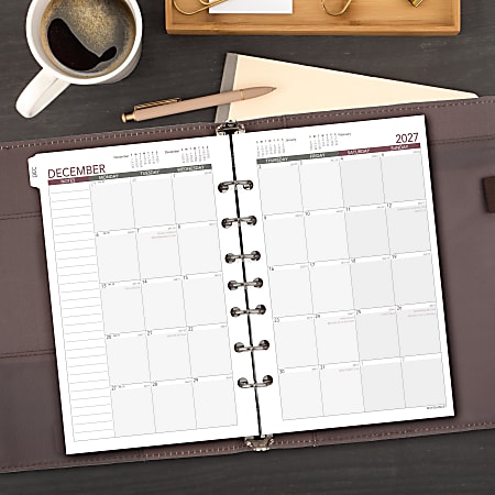 AT A GLANCE 2027 Weekly Planner Refill Loose Leaf Desk Size 5 12 x 8 12 ...