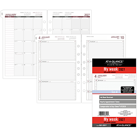 AT A GLANCE 2027 Weekly Planner Refill Loose Leaf Desk Size 5 12 x 8 12 ...