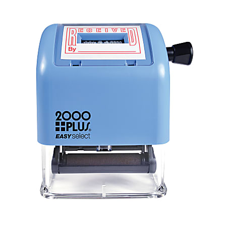 2000 PLUS® Received Date Stamp Dater, Easy Select Self-Inking RECEIVED Date Stamp Dater, 1 7/8" x 1" Impression, Red Ink