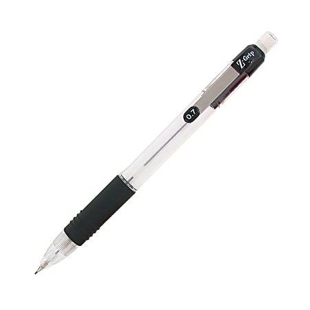 Zebra® Z-Grip™ Mechanical Pencils, 0.7 mm, Clear/Black Barrels, Pack Of 24