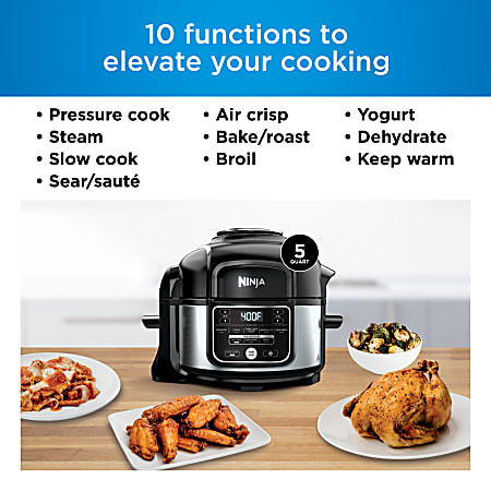 Ninja Foodi 5-in-1 Indoor Grill and Air Fryer 10-in L x 10-in W