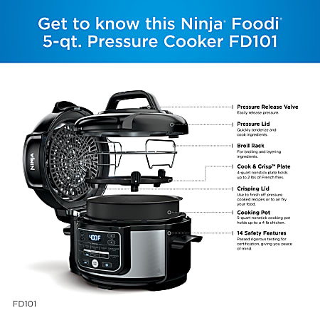 Ninja Foodi Programmable 10-in-1 5qt Pressure Cooker and Air Fryer - FD101  5 qt