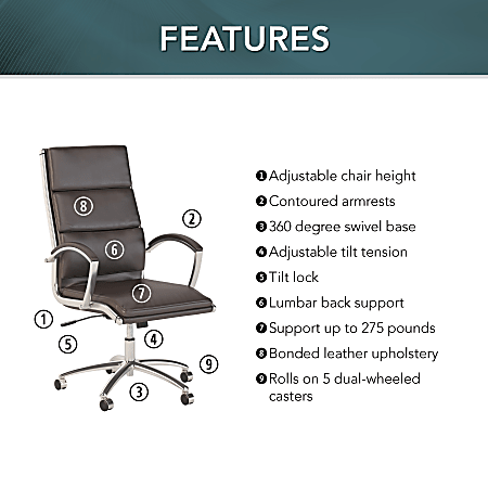 Bush business furniture modelo high back leather executive office chair deals