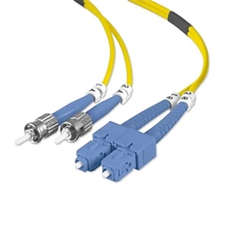 Belkin Fiber Optic Duplex Patch Cable - ST Male - ST Male - 6.56ft - Yellow