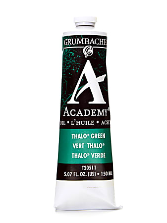 Grumbacher Academy Oil Colors, 5.07 Oz, Thalo Green (Blue Shade), Pack Of 2