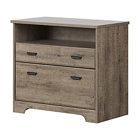 South Shore Versa 33-3/4"W x 19"D Lateral 2-Drawer File Cabinet, Weathered Oak