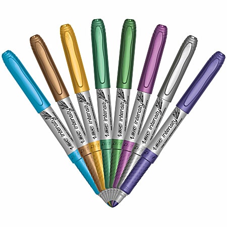 BIC Intensity Paint Markers Punta Media | Set De 10 Rotuladores De Pintura No Tóxicos, Colores Clásicos Y Pastel, Ideales Para Manualidades En Madera, Cristal, Piedra Y Más