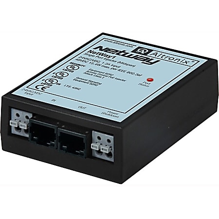 Altronix Single Port PoE Injector Midspan - 24 V AC, 24 V DC Input - 1 x Ethernet Output Port(s) - 15.40 W