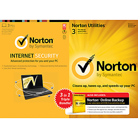 Norton Internet Security™ 2013/Norton Online Backup™ Bundle, For PC/Mac, Traditional Disc