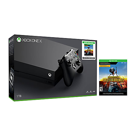 Microsoft® Xbox One X Console With PlayerUnknown's Battlegrounds Bundle, 1TB, Black