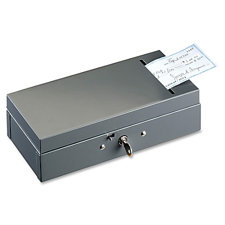 MMF ChequeSlot SteelMaster Bond Box - 5 Bill - Charcoal Gray - 2.9" Height x 10.3" Width x 4.8" Depth