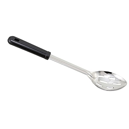 Winco Slotted Serving Spoon, 13", Black/Silver