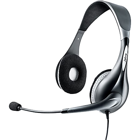 Jabra UC Voice 150 duo Headset - Stereo - USB - Wired - Over-the-head - Binaural - Semi-open - Noise Reduction, Noise Cancelling Microphone - Gray