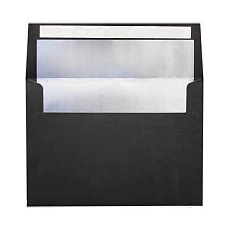 LUX Invitation Envelopes, A7, Peel & Stick Closure, Black/Silver, Pack Of 500