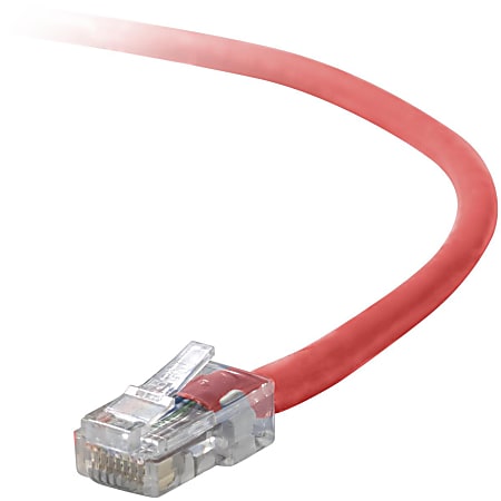 Belkin Cat5e Cable - RJ-45 Male - RJ-45 Male - 1ft - Red