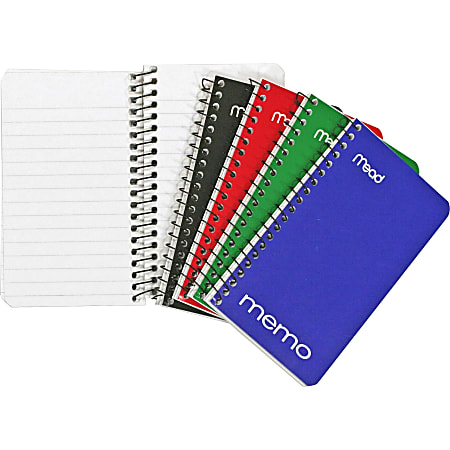Mead® Wirebound Side-Opening Memo Book, 3" x 5", 1 Hole-Punched, College Ruled, 60 Sheets