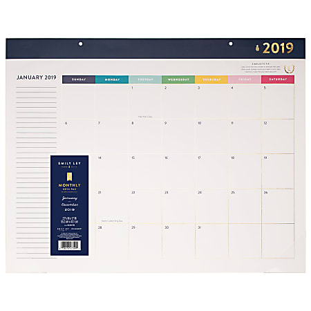 Emily Ley Monthly Desk Pad Calendar 21 34 x 17 January to December 2019