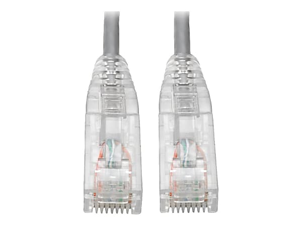 Tripp Lite Cat6 UTP Patch Cable (RJ45) - M/M, Gigabit, Snagless, Molded, Slim, Gray, 2 ft. - First End: 1 x RJ-45 Male Network - Second End: 1 x RJ-45 Male Network - 1 Gbit/s - Patch Cable - Gold Plated Connector - 28 AWG - Gray