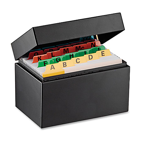 Steelmaster Heavy-duty Steel Card File Box - External Dimensions: 5.5" Width x 3.6" Depth x 3.2" Height - 400 x Index Card (3" x 5") - Hinged Closure - Steel - Black - For Index Card - Recycled - 1 Each