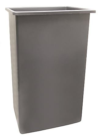 Continental ValueLine Wall Hugger Rectangular Poly Resin Trash Can, 23 Gallons, 30"H x 20"W x 11"D, Gray