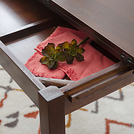 Linon Allbright Wood 3 Piece Folding Table Set Brown ODP Business Solutions