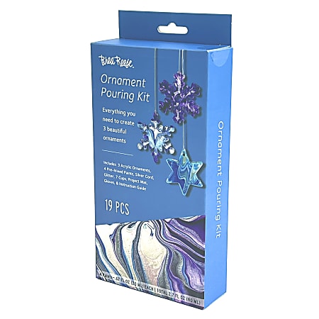 Brea Reese® Acrylic Snowflake Ornament Pouring Kit, 9"H x 4-1/4"W x 1-1/2"D, Blue