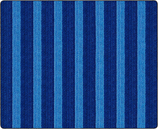 Flagship Carpets Basketweave Stripes Classroom Rug, 10 1/2' x 13 3/16', Blue