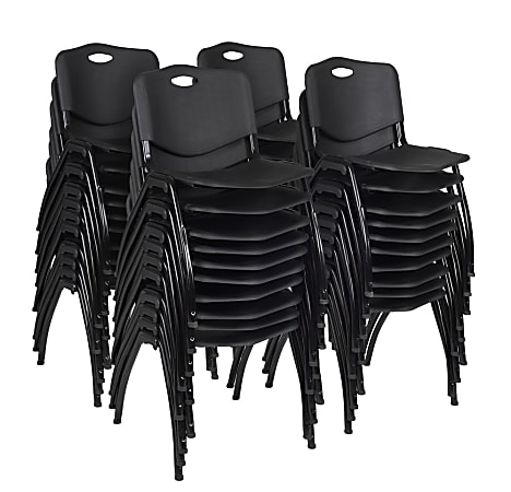 Regency M Breakroom Stacking Chairs, Chrome/Black, Pack Of 40 Chairs