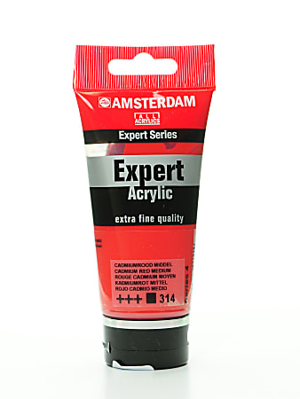 Amsterdam Expert Acrylic Paint Tubes, 75 mL, Cadmium Red Medium, Pack Of 2