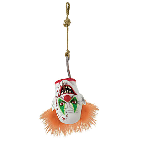 Amscan Creepy Carnival Hanging Head Prop, 10-1/2"H x 6-3/4"W x 6-3/4"D, Multicolor