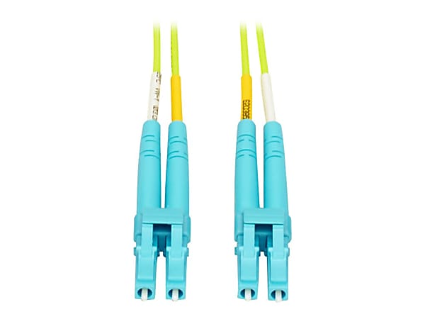 Eaton Tripp Lite Series 100G Duplex Multimode 50/125 OM5 LSZH Fiber Optic Cable (LC/LC), Lime Green, 15 m - Patch cable - LC multi-mode (M) to LC multi-mode (M) - 15 m - fiber optic - duplex - 50 / 125 micron - IEEE 802.3ae/OM5 - lime green