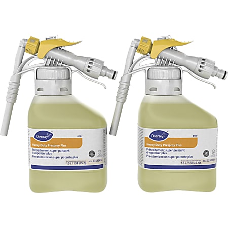 Diversey™ Heavy-Duty Ready-To-Use Prespray Plus, Floral Scent, 1.5 L, Pack Of 2 Bottles