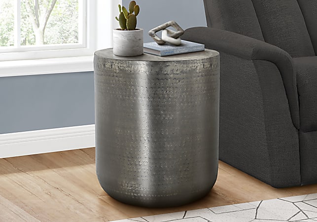 Monarch Specialties Delroye Accent Table, 22"H x 20"W x 20"D, Gray