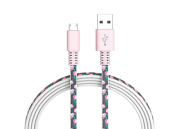 Ativa® Micro-USB Cable, 6', Gray Rose