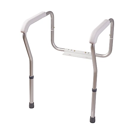 HealthSmart® Adjustable Germ-Free Toilet Rails Safety Arms, 12"H x 27"W x 24"D, White
