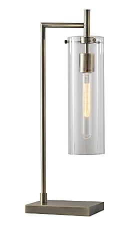 Adesso® Dalton Table Lamp, 13 3/4"H, Clear Shade/Brass Base