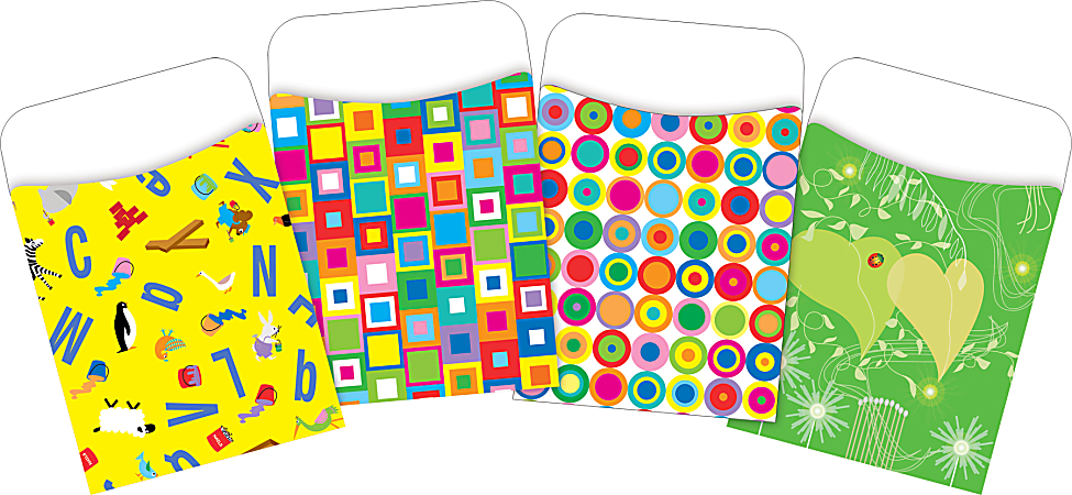 Barker Creek Peel & Stick Library Pockets, 3-1/2" x 5-1/8", Bright Colors, Set Of 120 Pockets