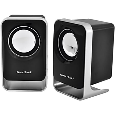 Gear Head SP1500USB 2.0 Speaker System - 3 W RMS - Black, Silver - 120 Hz to 20 kHz - USB