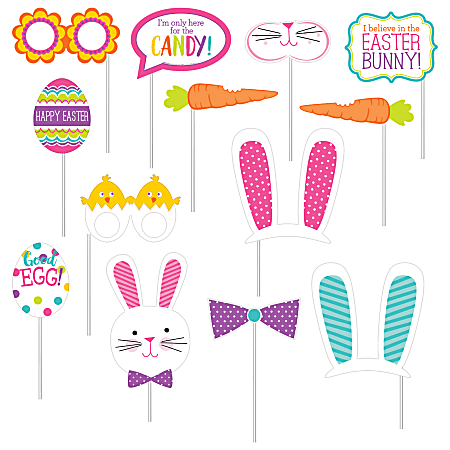 Amscan 13-Piece Easter Photo Props Sets, Multicolor, Pack Of 3 Sets