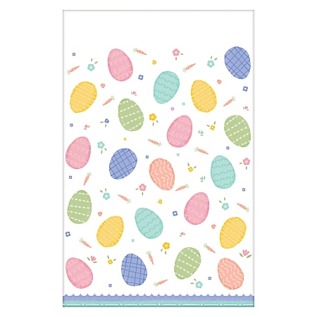 Amscan Pretty Pastels Easter Plastic Table Covers, 54" x 102", Multicolor, Set Of 3 Covers