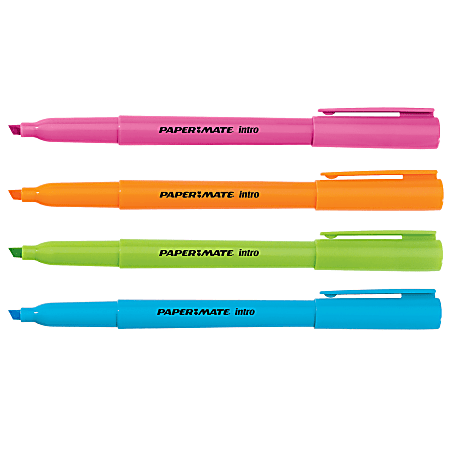 Paper Mate® Intro Pen-Style Highlighters, Assorted Colors, Pack Of 12
