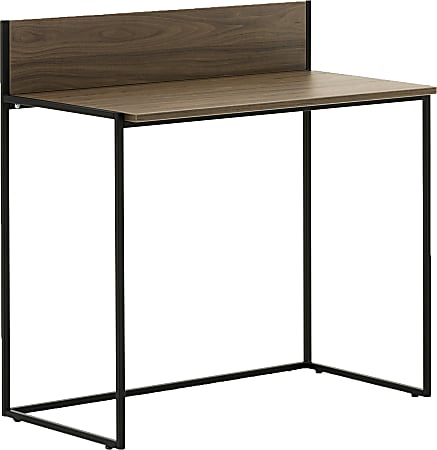 Allermuir Crate 36"W Compact Desk With Upstand, Walnut/Black