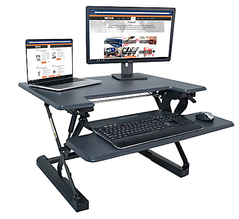 Victor® High Rise™ DCX710 Height-Adjustable Standing Desk Riser, 31", Gray/Black